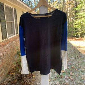 Vince Lightweight Colorblock Long Sleeve Top
